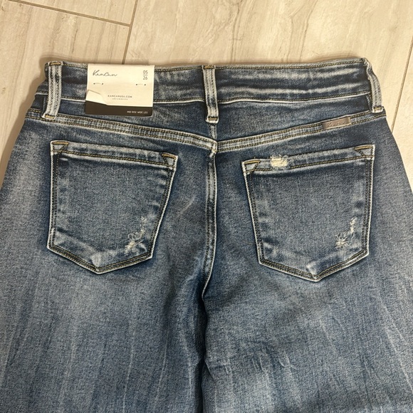 New KanCan Dark Wash Mid Rise Wide Leg Jeans size 5 / 26.  NWT - Picture 6 of 8